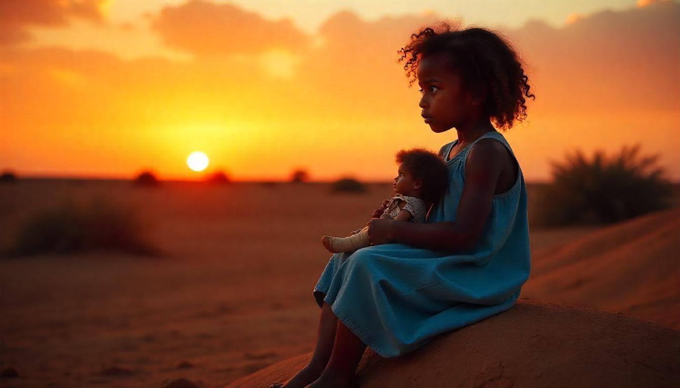 Refugee mother and child